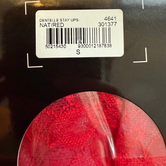 Honey Birdette Dentelle Red Stay Up Stockings - Picture 4 of 5